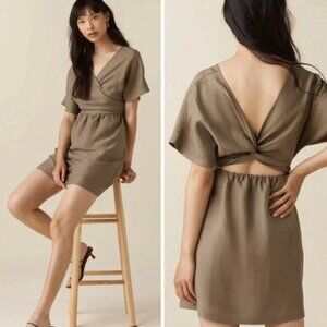 Vetta - Convertible Wrap Mini Dress, Khaki, Sz. S - EUC